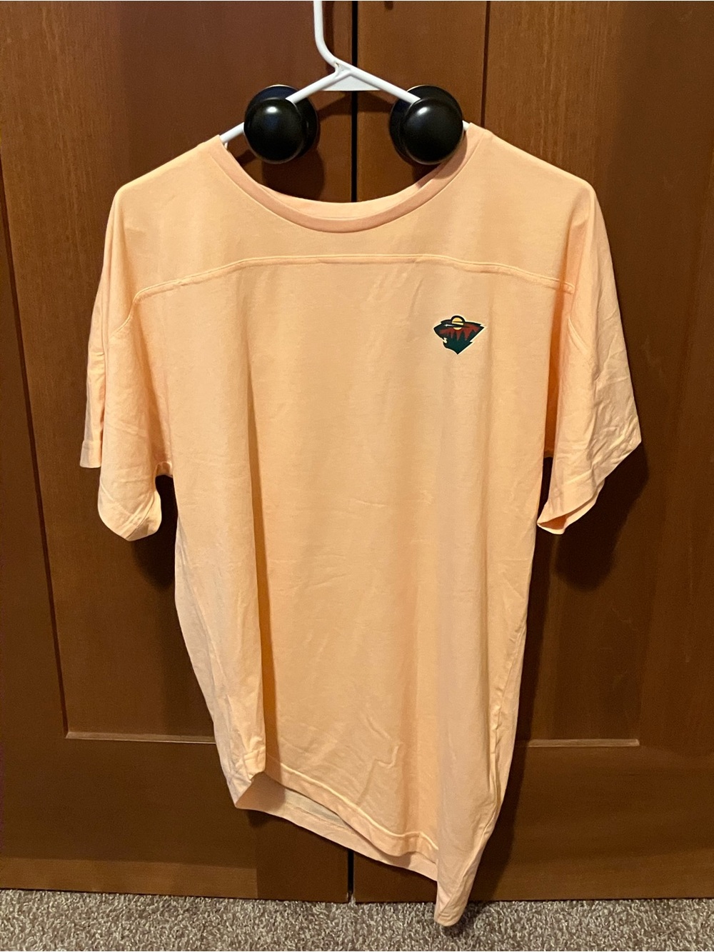 Women’s MIN Wild Peach Short-Sleeve Crew Asymmetrical Cut T-Shirt
